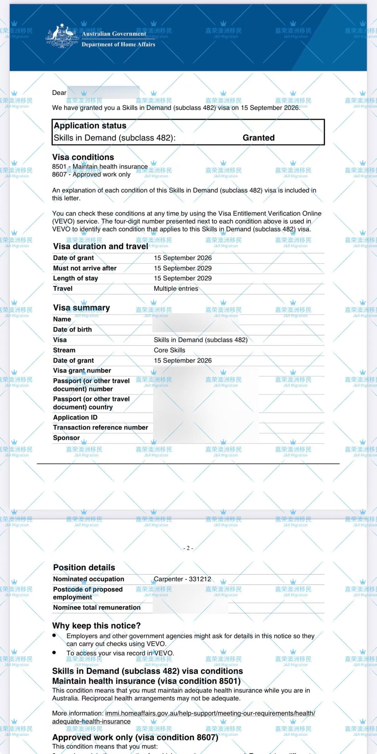 Employer Nomination Scheme · Direct Entry · Permanent Residency